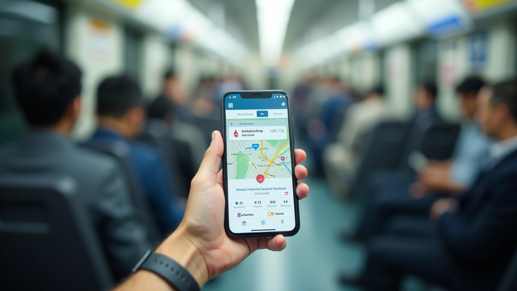 Person checking transport app on phone
