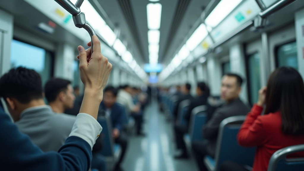 Hong Kong MTR train interior with passengers