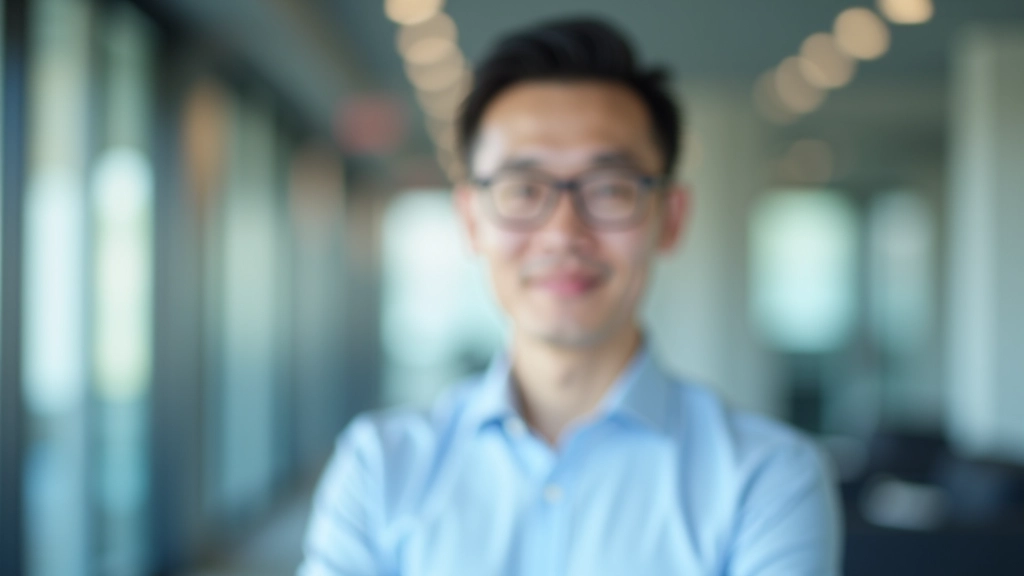 Budget strategist Marcus in professional attire, headshot, office background with calculator visible